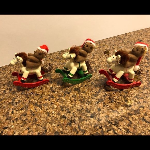 Rocking Horses; 3 teddy bear ornaments and one candle - Picture 9 of 16